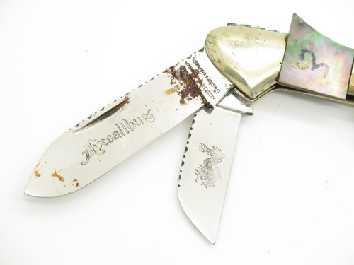 Vtg Parker Seki Japan 4.62" Unfinished Mop Canoe Excalibur Folding Pocket Knife