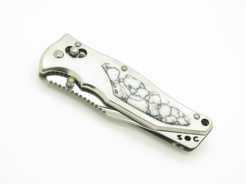 SOG Stingray 2.0 Seki Japan Customized White Marble Inlay Folding Pocket Knife