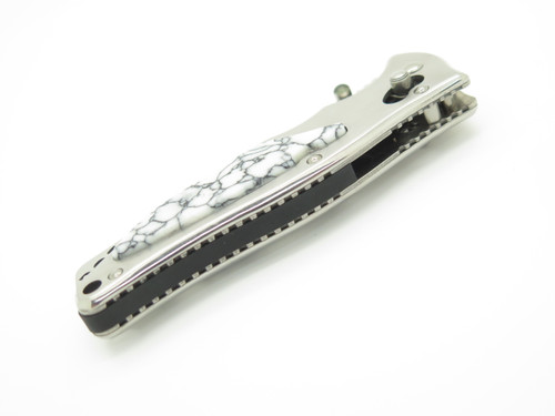 SOG Stingray 2.0 Seki Japan Customized White Marble Inlay Folding Pocket Knife