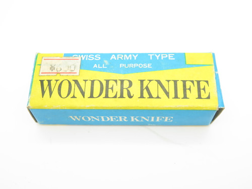 Vintage Wonder Knife Japan 3.5" Red Multi Tool Folding Pocket Camp Knife