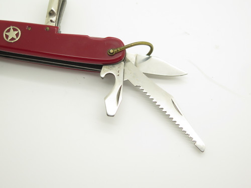 Vintage Wonder Knife Japan 3.62" Red Multi Tool Folding Pocket Camp Knife