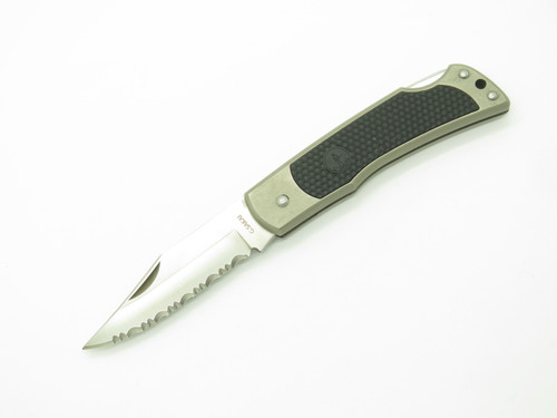 Vtg G. Sakai Seki Japan 3.87" Stainless Serrated Folding Lockback Pocket Knife
