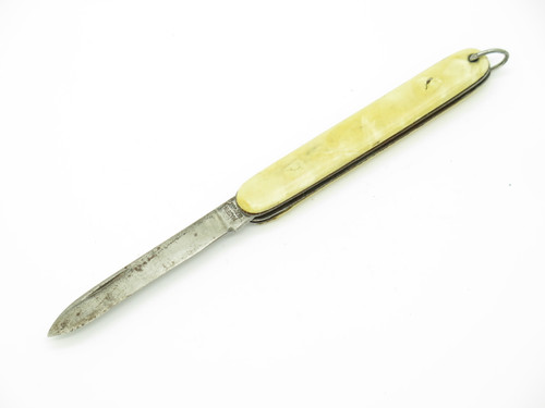 Vintage Germany 2.87" Small Cream Handle Carbon Steel Folding Pocket Knife