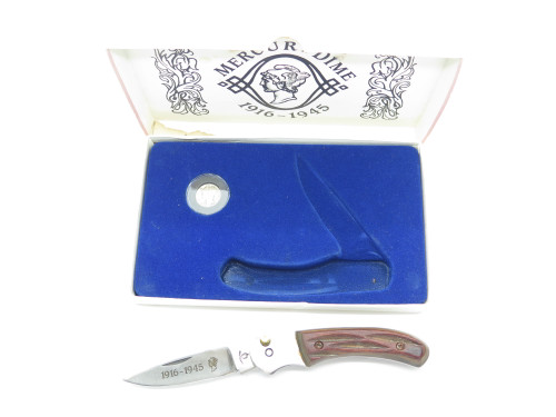 Vintage Cherokee Solingen Steel Folding Pocket Knife & 1937 Mercury Dime Coin