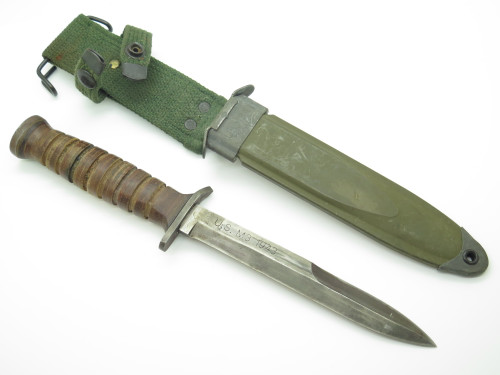Vintage US M3 1943 Reproduction Marine Fixed Blade Fighting Knife M8A1 Scabbard