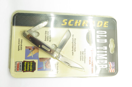 Vintage Schrade USA 34OT Old Timer Delrin Handle Folding Pocket Knife