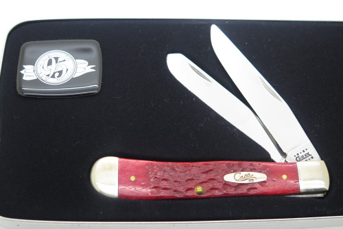 Ace 2000 Case XX 6254 Trapper Red Jigged Bone Handle Folding Pocket Knife NOS