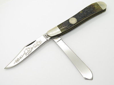Vtg 1985 Case XX 6240 NKCA Folding Dogleg Trapper Knife Rogers Bone