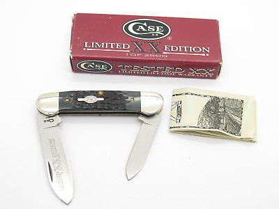 1998 Case XX 62131 Limited Dark Black Bone Canoe Folding Pocket Knife