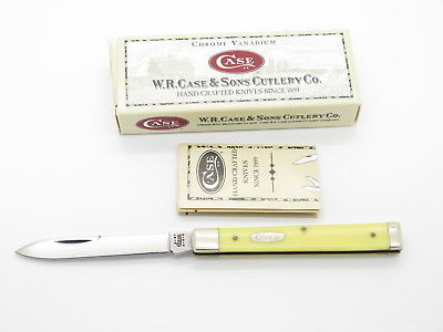 2001 Case XX 3185 Yellow Delrin Doctor Folding Pocket Knife