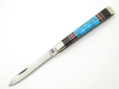 2001 Case XX 3185 Doctor Folding Pocket Knife Exotic Custom Wood Turquoise