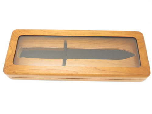 Buck 976 Dagger Walnut Wood Display Case Fixed Blade Knife Presentation Box
