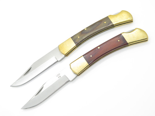 Lot Of 2- Proto USA 18545 Folding Hunter Lockback Knife Factory Second