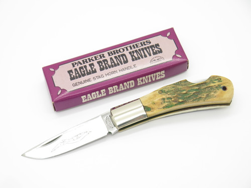 Vtg 78-82 Parker Brothers Eagle K126-B Imai Seki Japan Stag Folding Pocket Knife