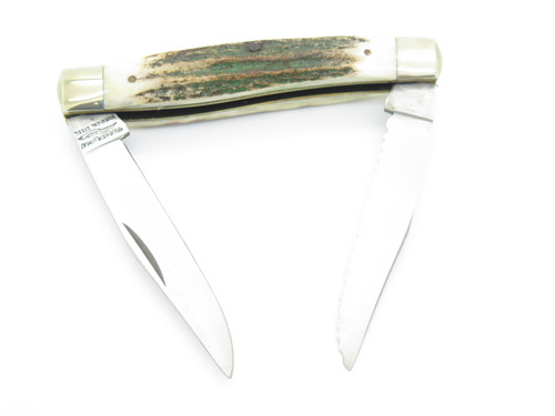 Vtg 1982-84 Parker Imai Eagle Seki Japan 295 Stag Trapper Folding Pocket Knife