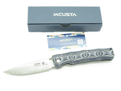 Mcusta MC-201G Seki Japan Large Blue Bamboo SPG2 Linerlock Folding Pocket Knife