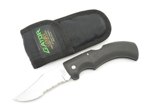 Vintage 1999 Gerber Portland OR USA 650 Serrated Gator Rubber Folding Hunter Lockback Knife