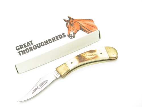 Vintage 1980s Parker Imai Seki Japan K542 Stag Folding Lockback Pocket Knife - D