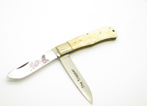 Vintage 1980s Parker Imai Seki Japan Trapper 4.37" Smooth Bone Folding Knife
