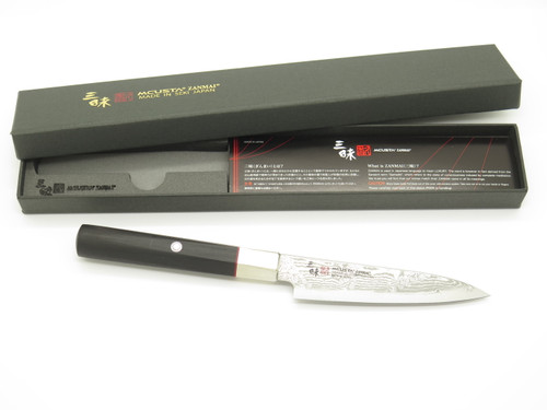 Mcusta Zanmai Hybrid Splash Seki Japan Paring 110mm Damascus Kitchen Knife