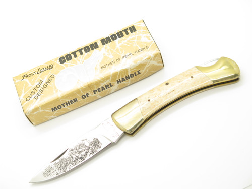 Vintage 1980s Frost Cutlery Seizo Imai Seki Japan Lockback Bone 4.25" Knife