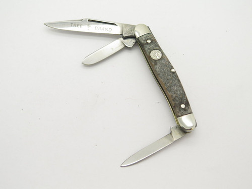 Vtg 1970s Boker USA Tree Brand 8585 3 Blade Stockman Folding Pocket Knife