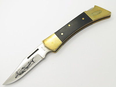 Vtg 1980 Case XX P159 Wood Hammerhead Folding Hunter Knife "Safety Award"