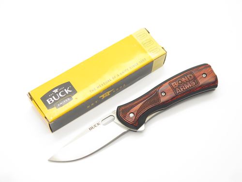 2014 Buck 346 Large Vantage 4.5" Wood Handle Linerlock Folding Pocket Clip Knife
