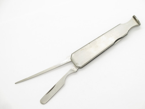 Vintage 1970s Seki Japan Stainless Steel 3.12" Pipe Tool Folding Pocket Knife