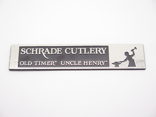 Vintage 1980s Schrade Cutlery USA Old Timer Uncle Henry 6.37" Synthetic Plaque