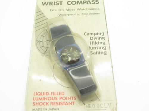 Vintage Japan Ever-Trust Blue Waterproof Wrist Compass