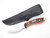 SOG HUNTSPOINT TAIWAN FIXED BLADE AUS-8 KNIFE ORANGE HANDLE WITH SHEATH