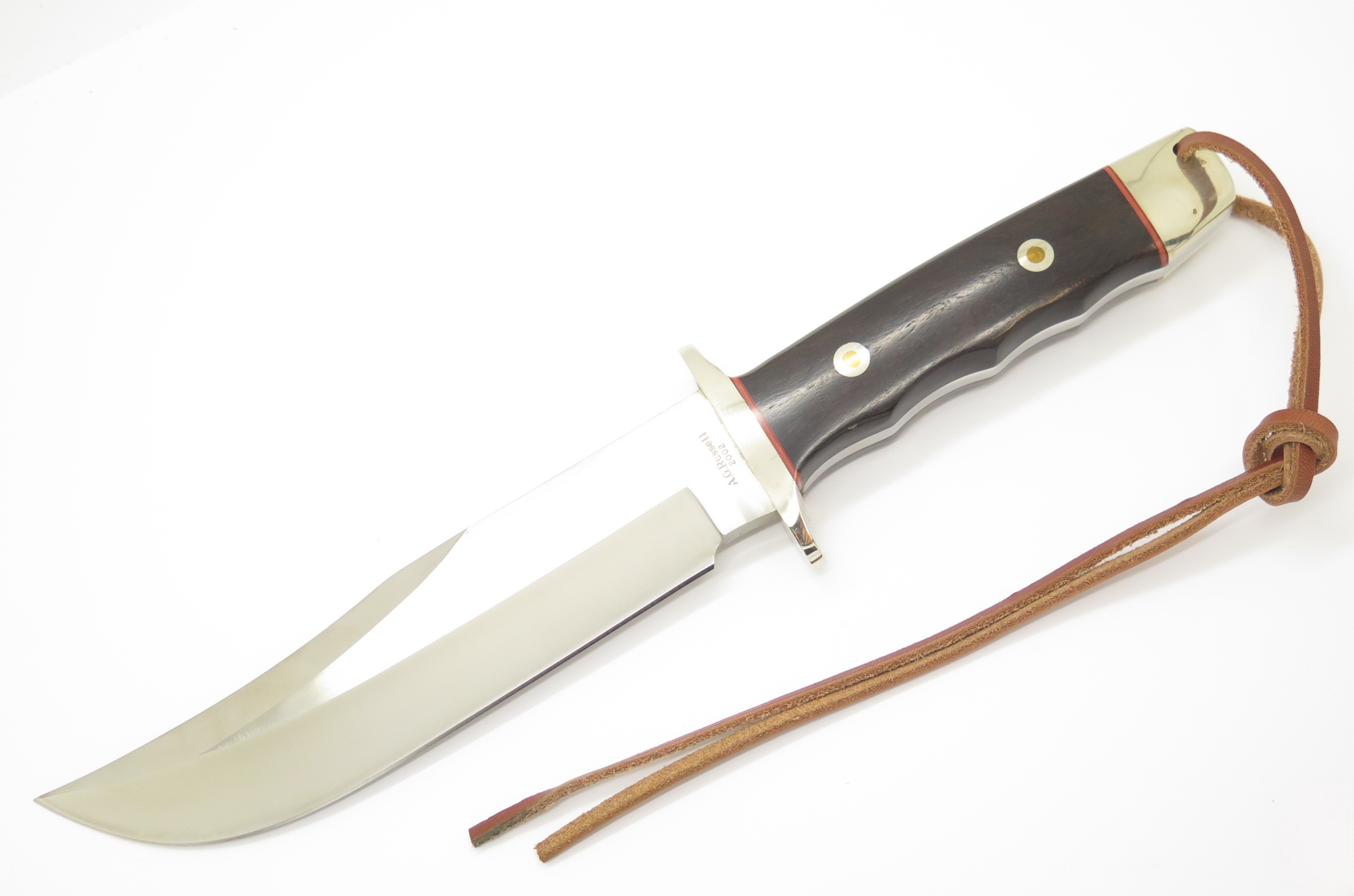 キル　オールドジャラ Vintage AG Russell 2002 Seki Japan Wood Handle Fixed Blade Bowie