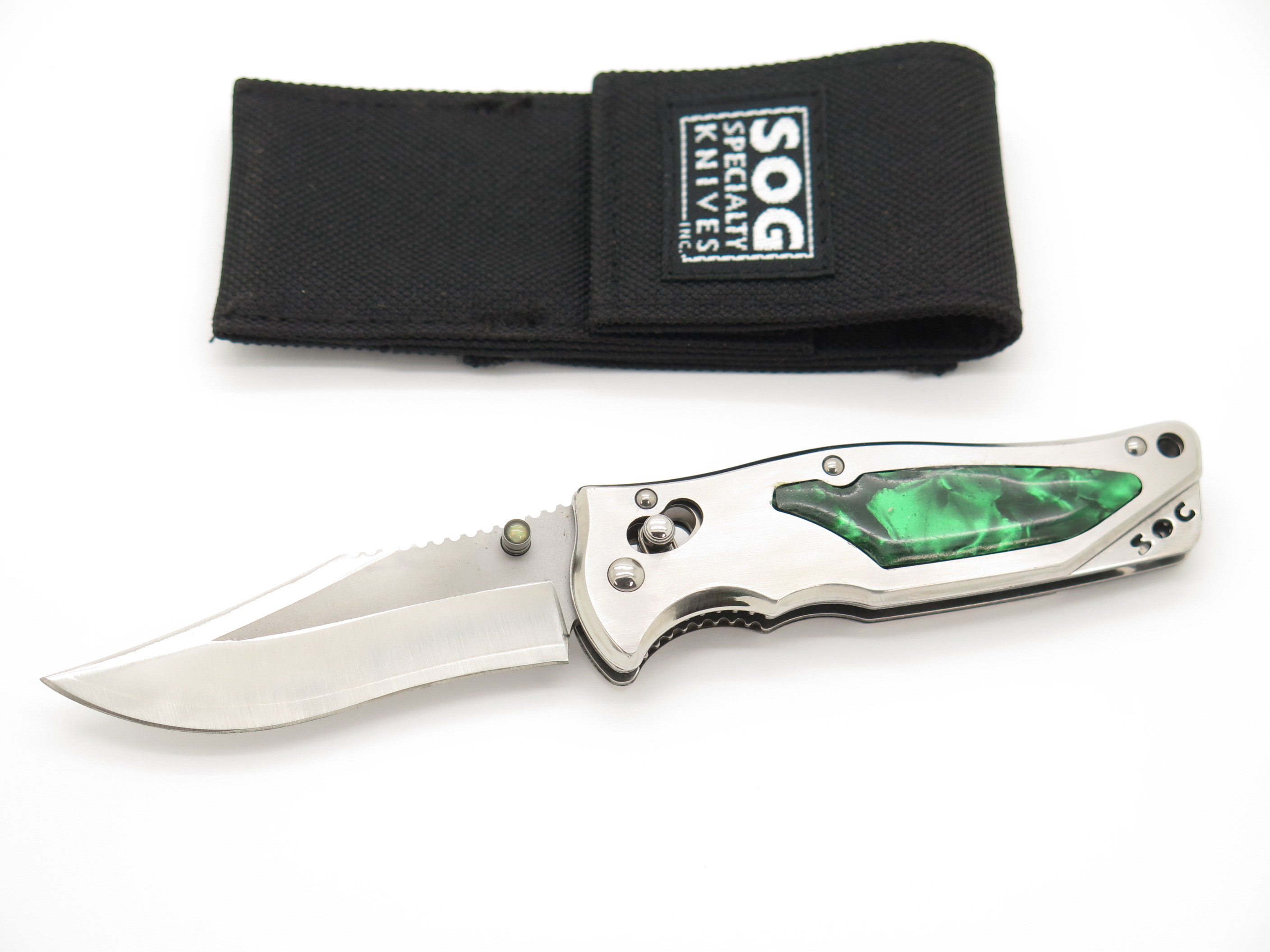 SOG Stingray 2.0 Seki Japan Customized Green Resin Inlay Folding