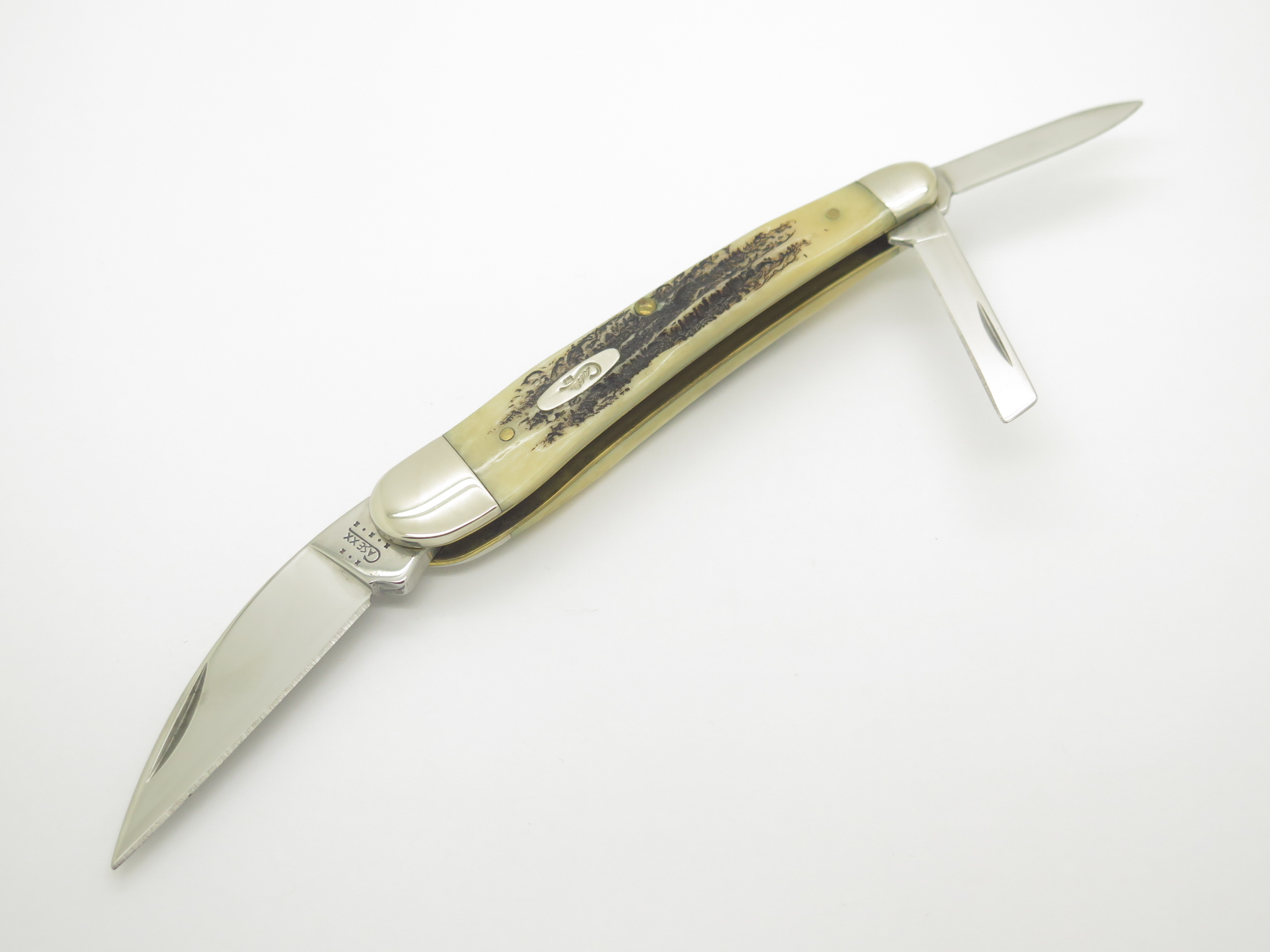タイムセール　ポケットクリッター　おおかみ Case XX Yellow Synthetic Delrin Slimline Trapper Stainless Pocket