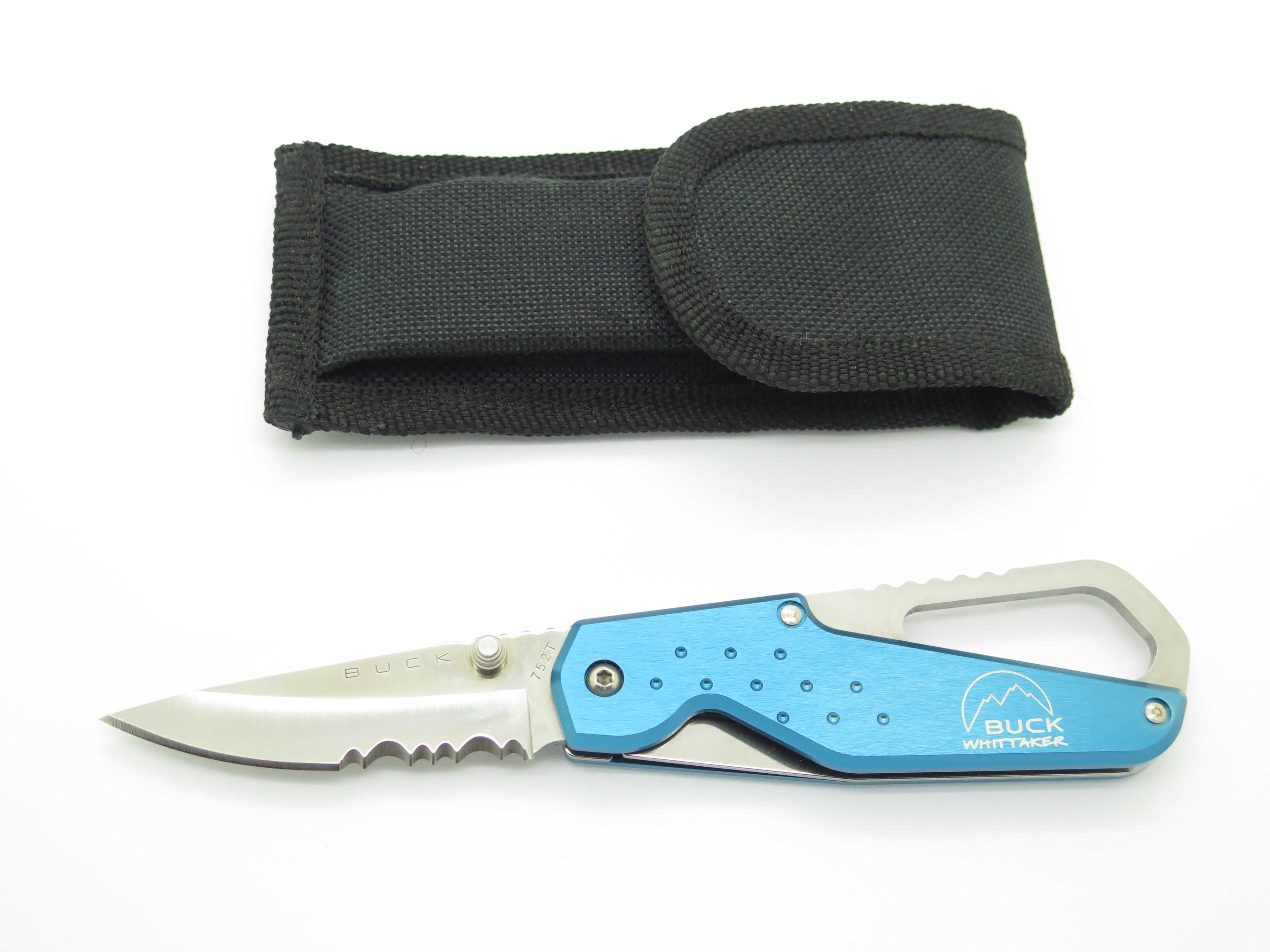 デッドストックWhittaker Micro 16 Buck Whittaker 752T Approach Blue Aluminum Handle Folding
