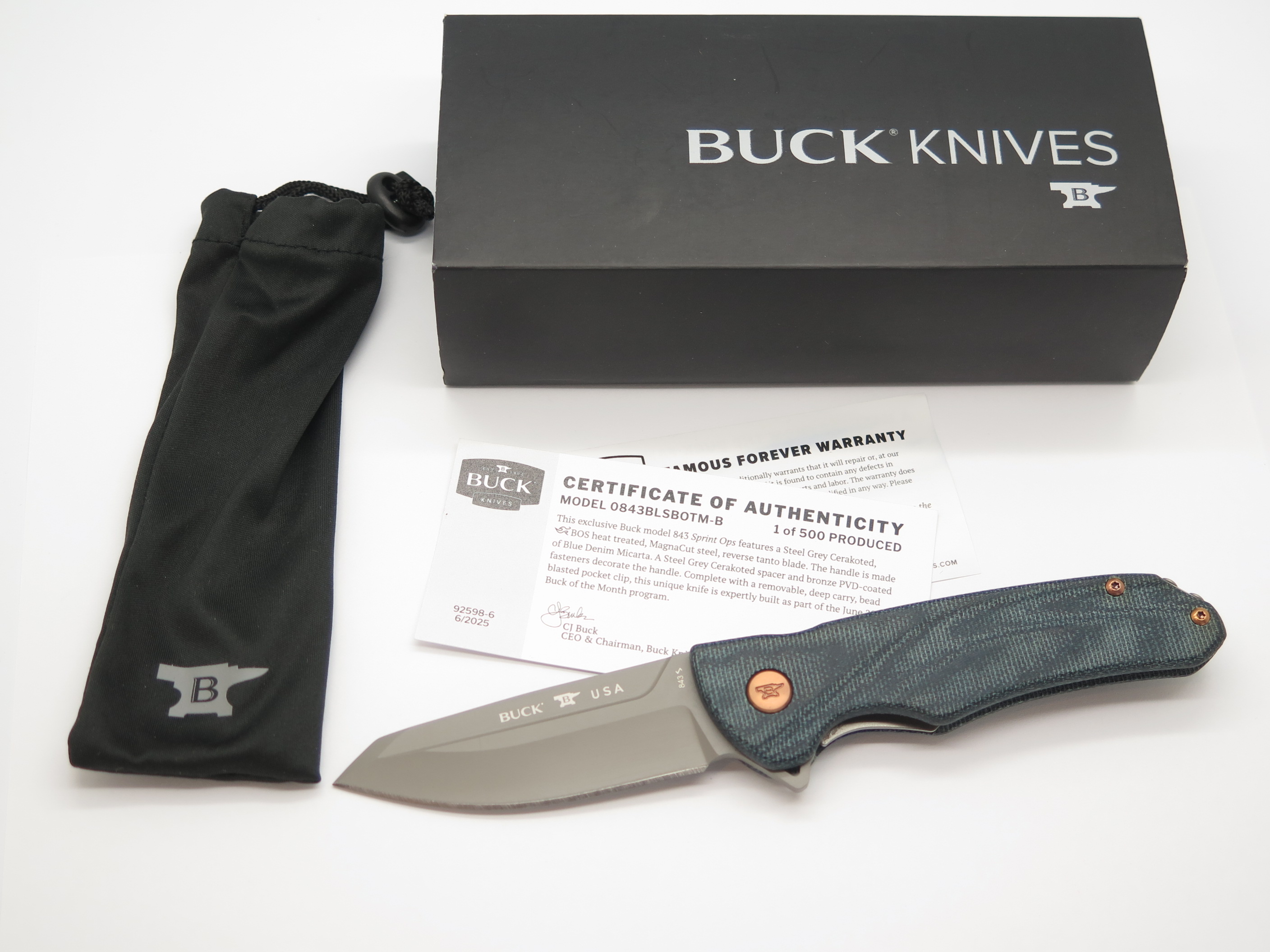 2025 Buck 843 BOTM Sprint Ops Magnacut Reverse Tanto Folding