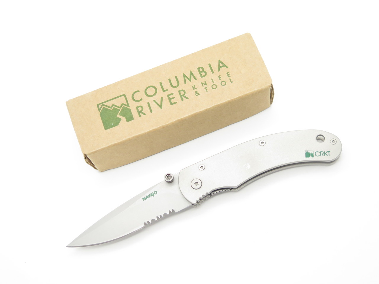 Vtg Columbia River CRKT 6012 Large Navajo Italy Medium Pocket