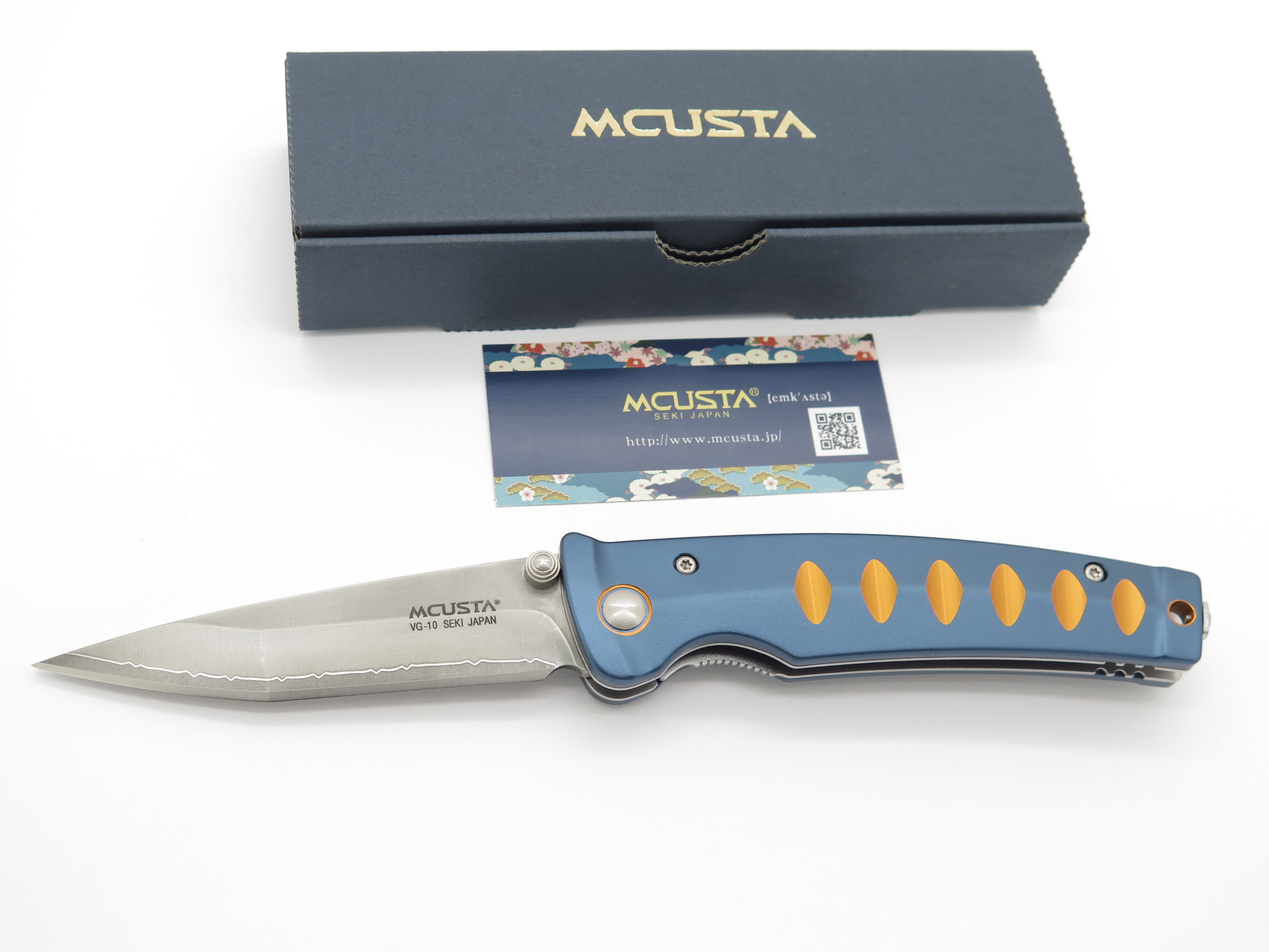 MCUSTA 「MC-0202「猛」「TAKERI」VG10号鋼25度本刃付済　新古品。ケース＆展示BOX Mcusta MC-0202G Shinra Maxima Takeri gentleman's knife