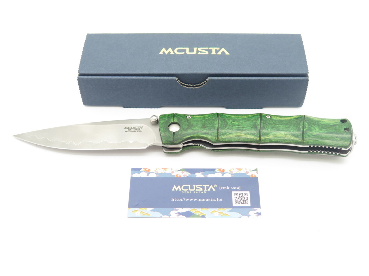 Mcusta MC-203G Seki Japan Green Bamboo SPG2 Linerlock 