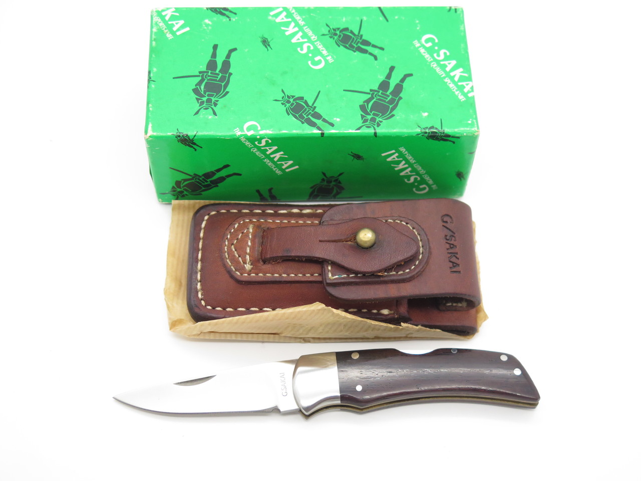 Vtg G. Sakai Seki Japan ATS-34 Ebony Folding Hunter I Lockback