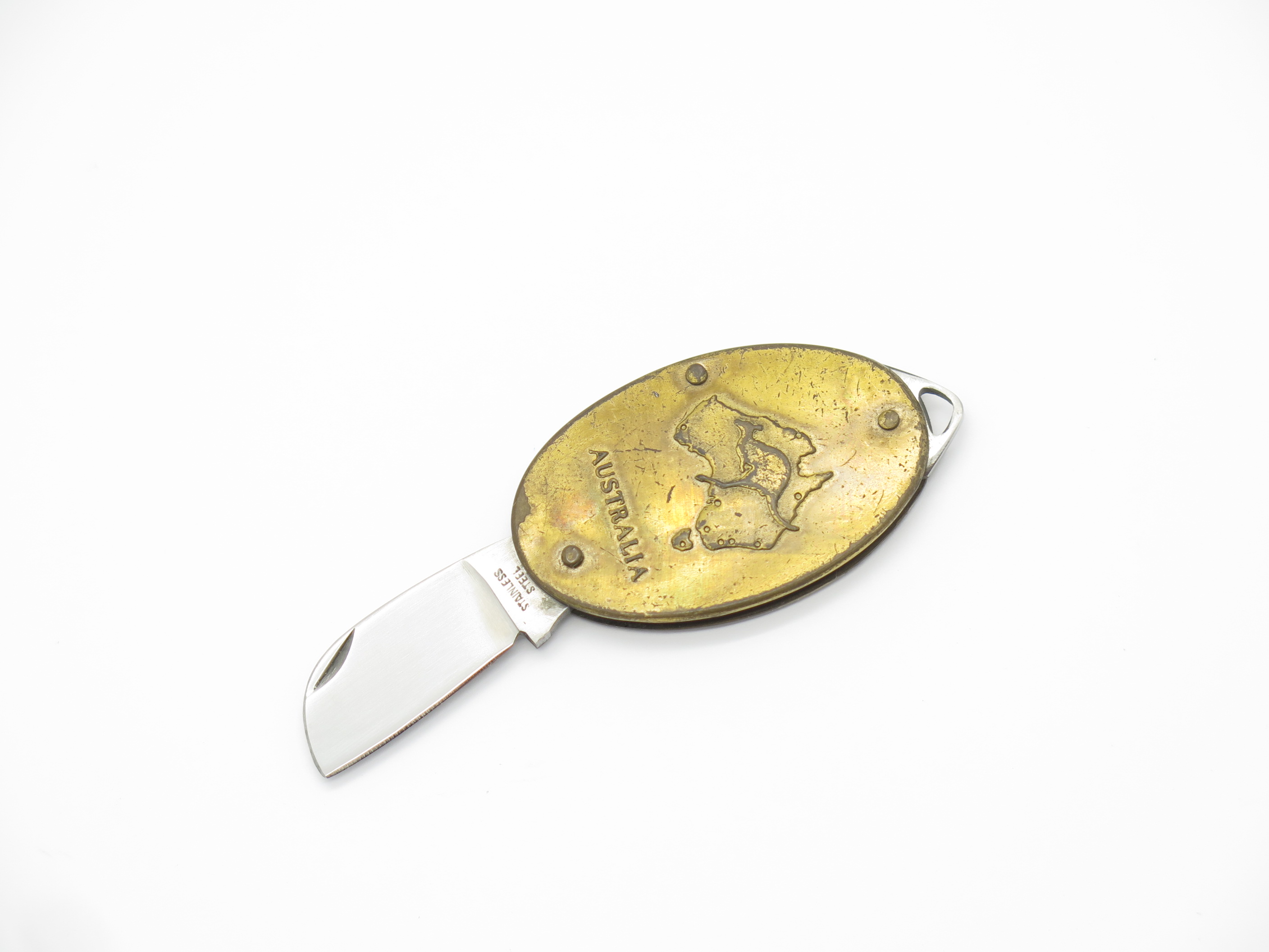 Vtg Seizo Imai Seki Japan Australia Map Keychain Gentleman Folding