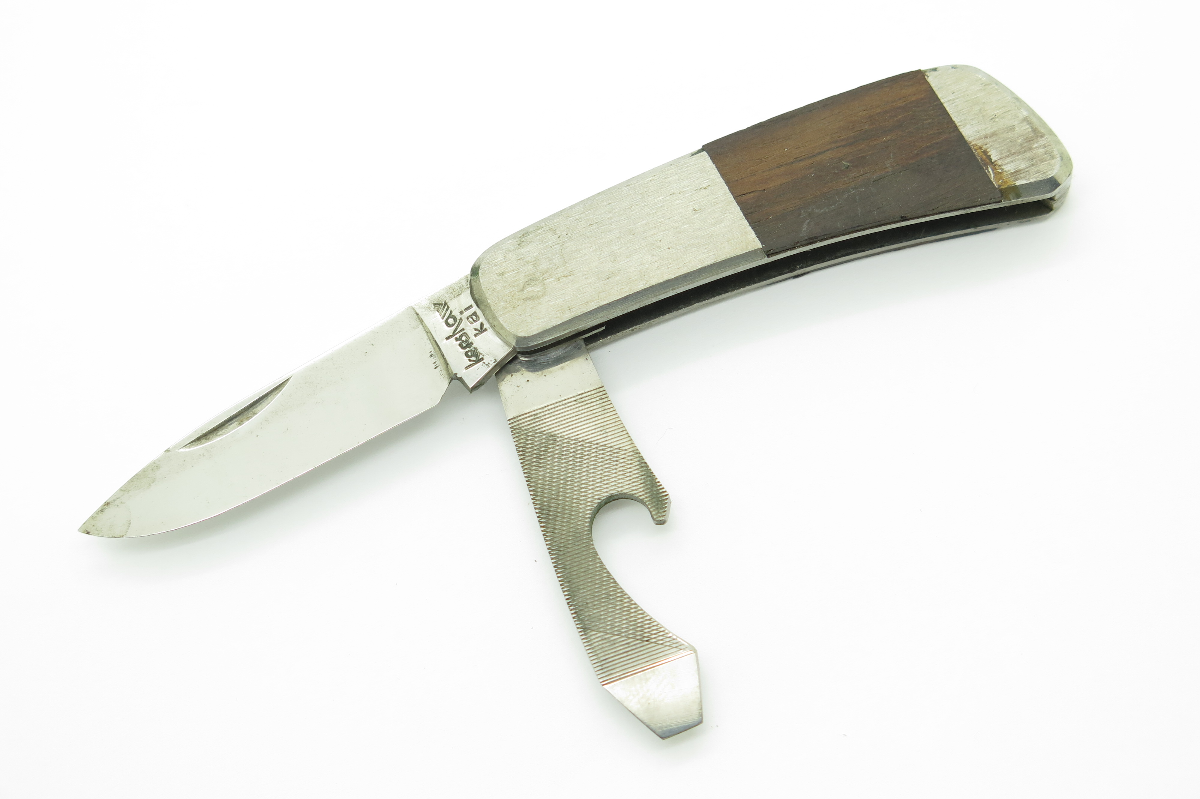 茶 Kei Vtg Kershaw Kai 5800 Seki Japan Bottle Opener Folding Pocket Knife