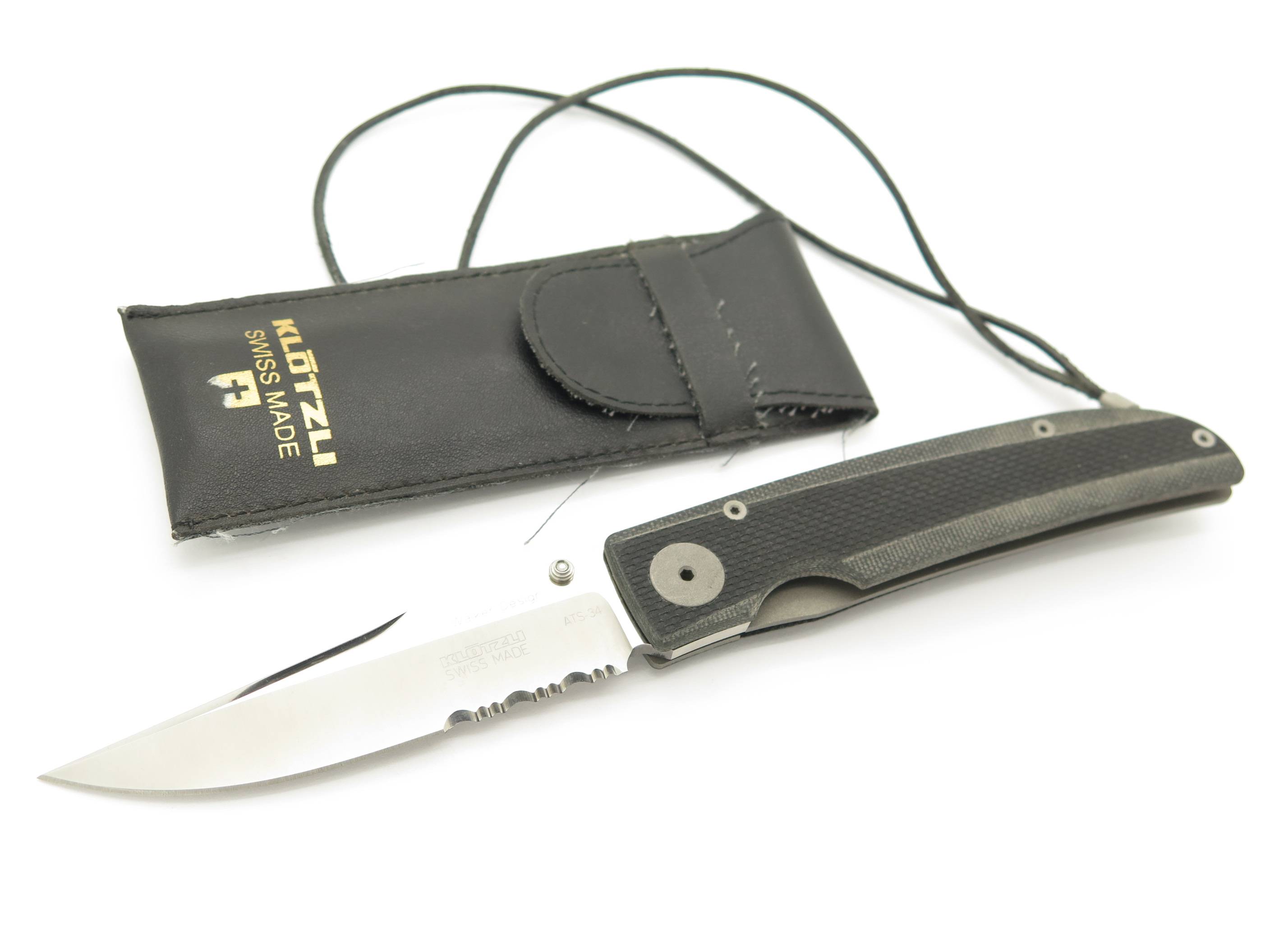 Vtg Klotzli Walker Design ATS34 Swiss Switzerland Linerlock