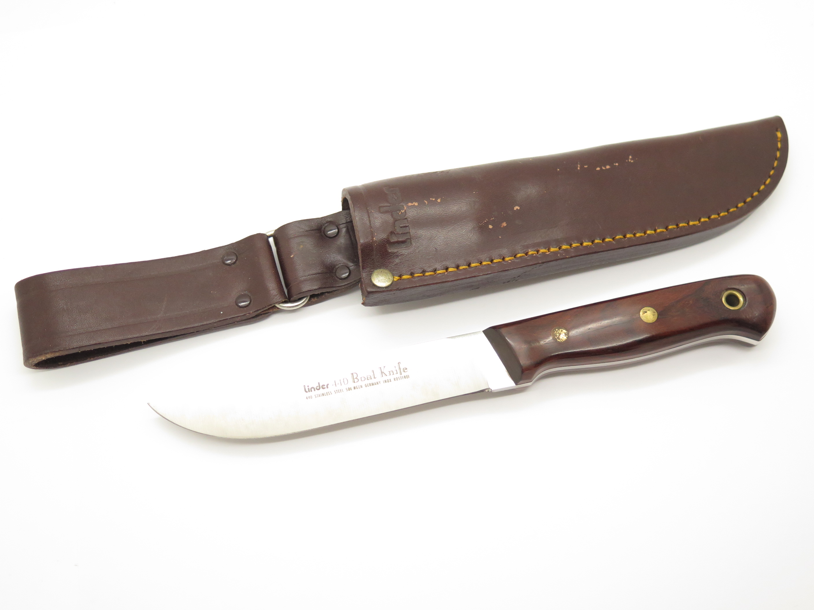 Vtg Linder Boat Knife Solingen Germany Rostfrei Fixed Blade