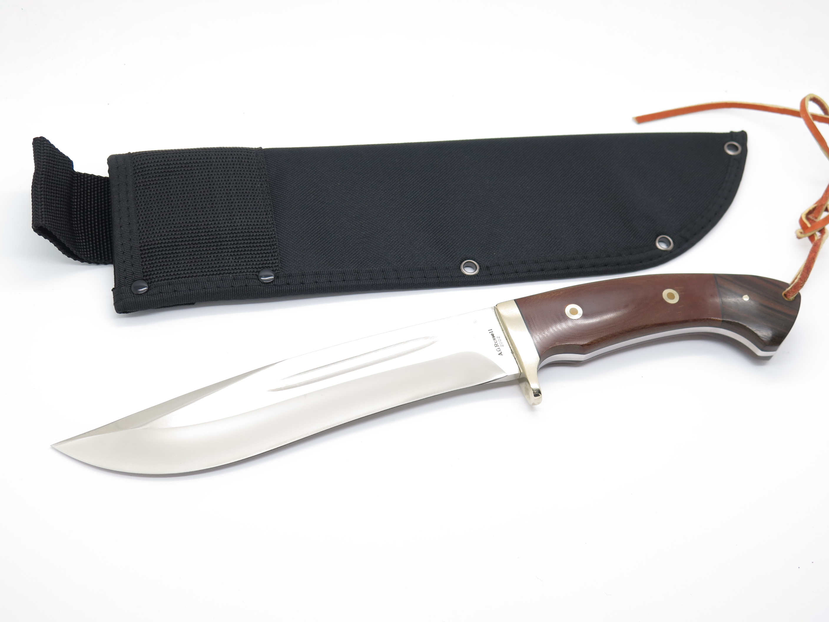 AG Russell 2002 Seki Japan AUS-8 Micarta Fixed Machete Bowie Camp