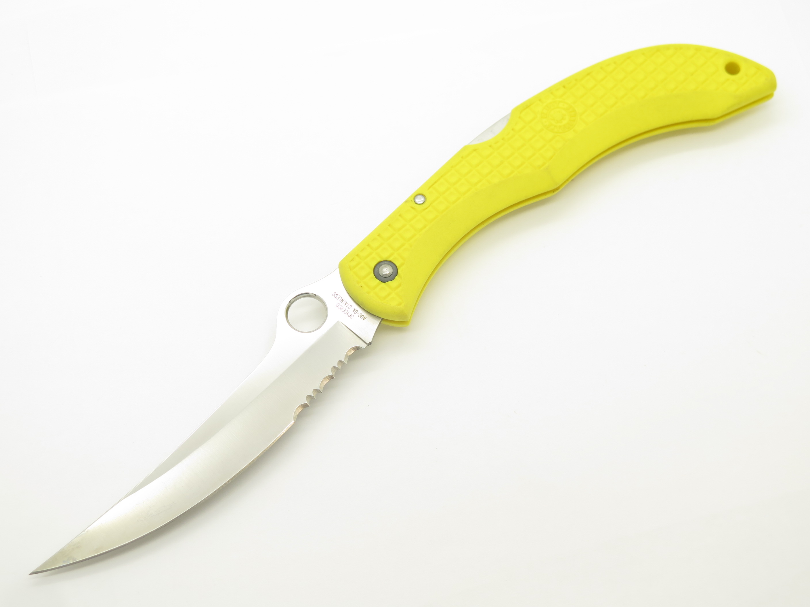 Spyderco Clipit Catcherman Seki Japan Yellow FRN AUS-8A Folding
