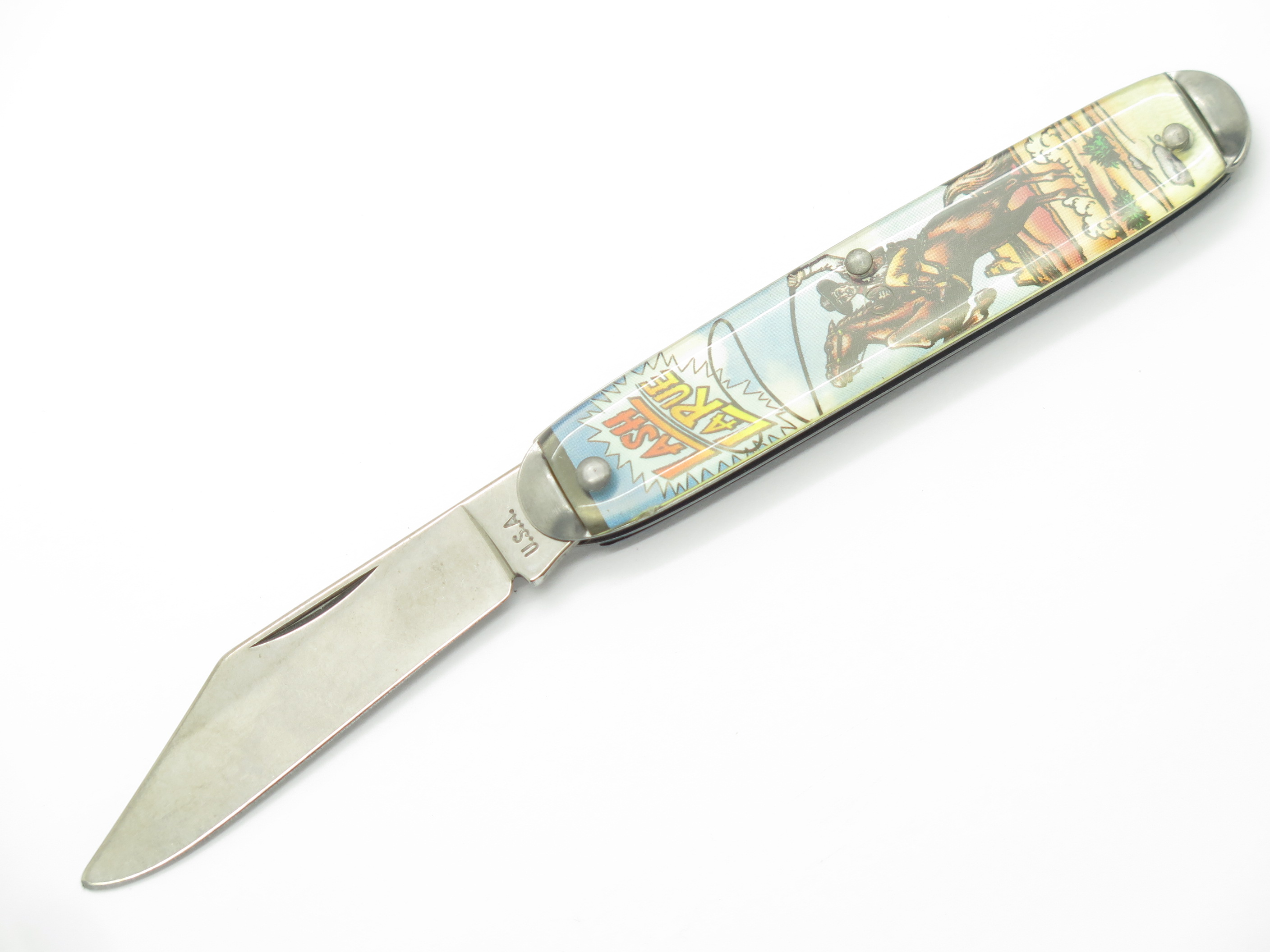 Vintage 1990s Lash Larue Western USA Novelty Knife Co 3.5