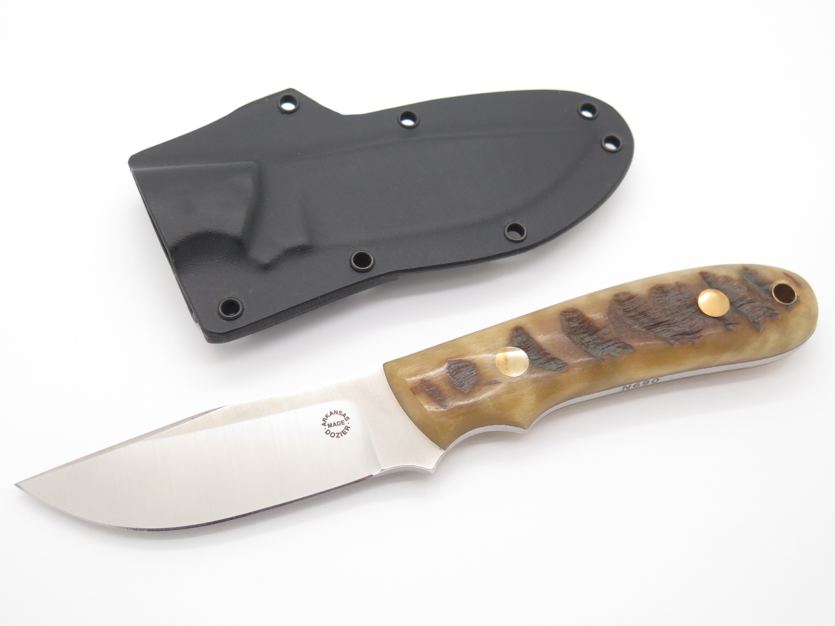 Bob Dozier Arkansas Custom N690 Ram Horn Fixed Blade Hunting Knife