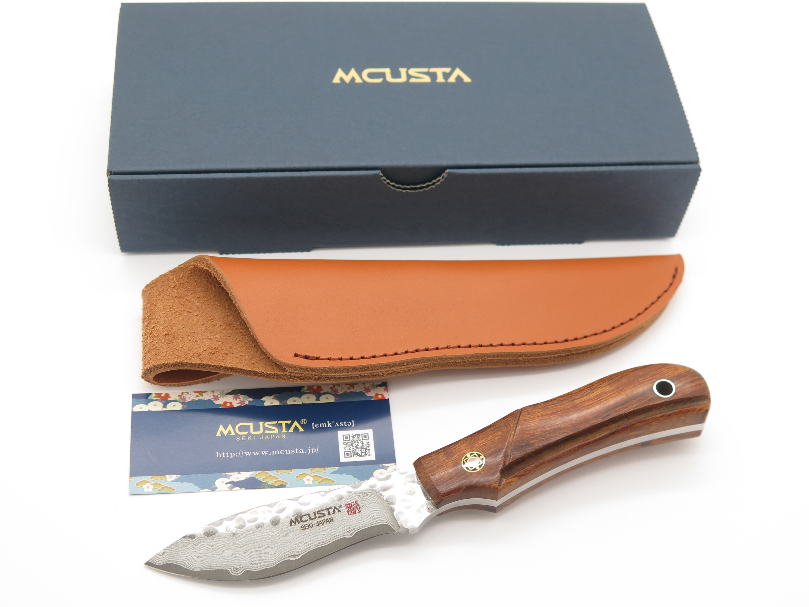 Mcusta Mike Irie Sport 300 Seki Japan Wood Damascus Fixed Blade